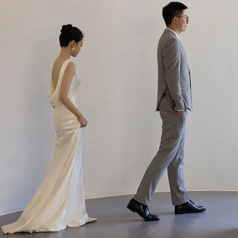 Robe de mariée satinée de style français