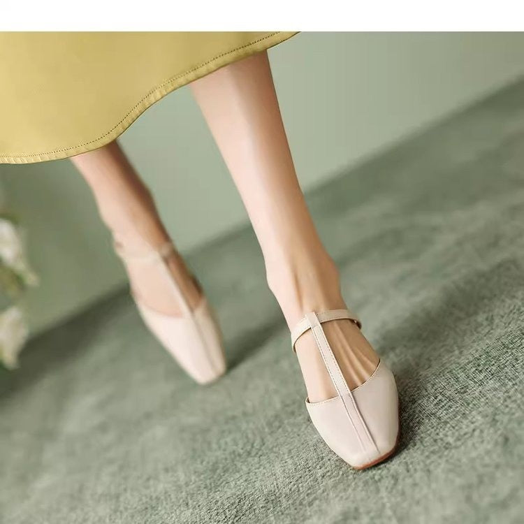 Sandales d'été en T-Strap pour talons carrés vintage