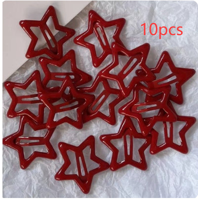 Bangs avec Wispy Strands monté sur le côté Red Starforme Drop Hair Clip