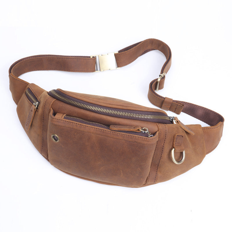 Sac de poitrine en cuir de grande capacité pour les hommes