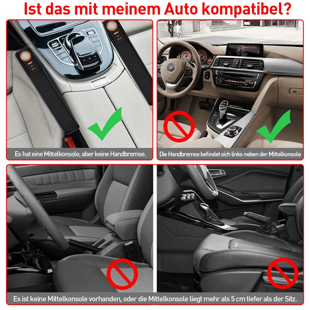 Siège de voiture Gap Filler Boîte de rangement de poche Organisateur avec câble de recharge double pour les clés de téléphone W