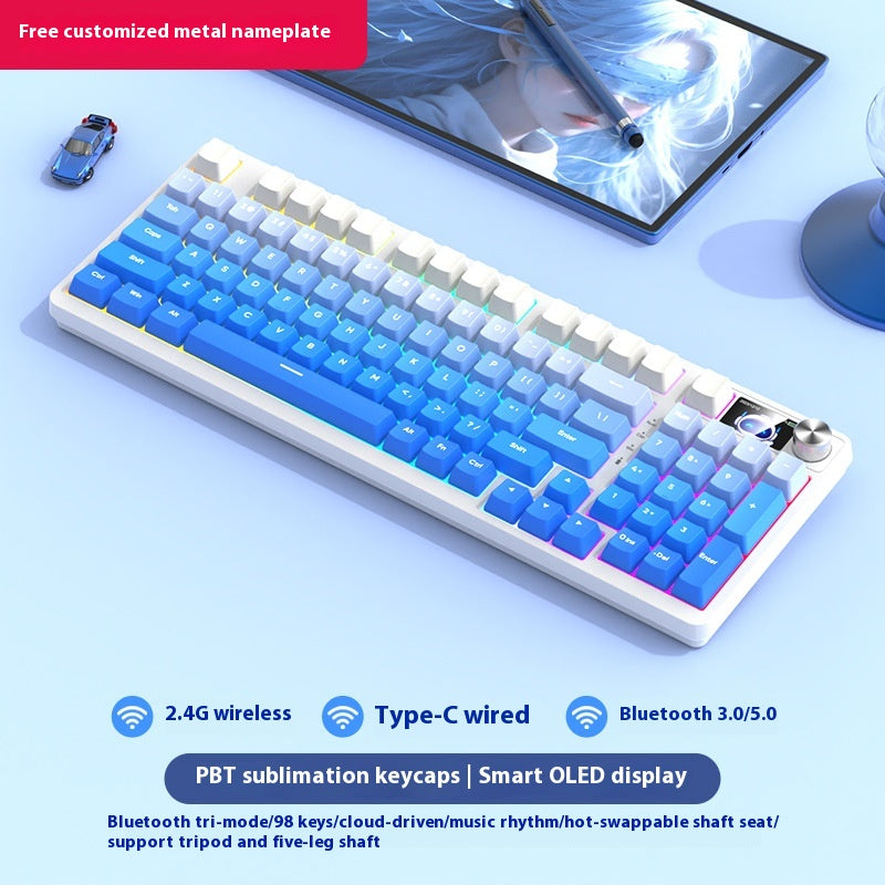 98 Clé sans fil Bluetooth Trois modèles de clavier mécanique Gaming Electronic Sports Office