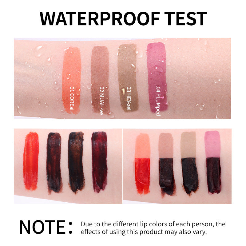 Velvet imperméable Matte Lip Glaze qui est facile à appliquer et hautement pigmenté