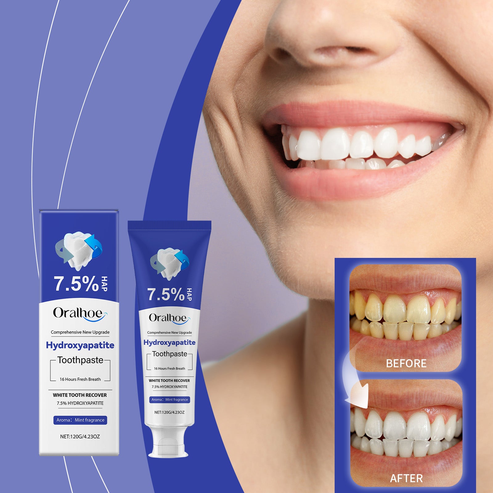 Blanchiment et réparation des dents Dentifrice 120g 1box