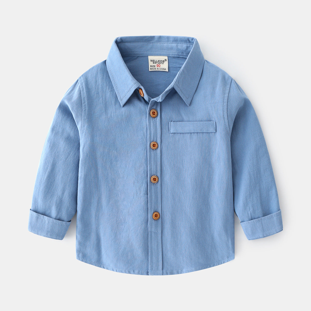 Mode Personnalité Couleur Solide Chemise pour garçons