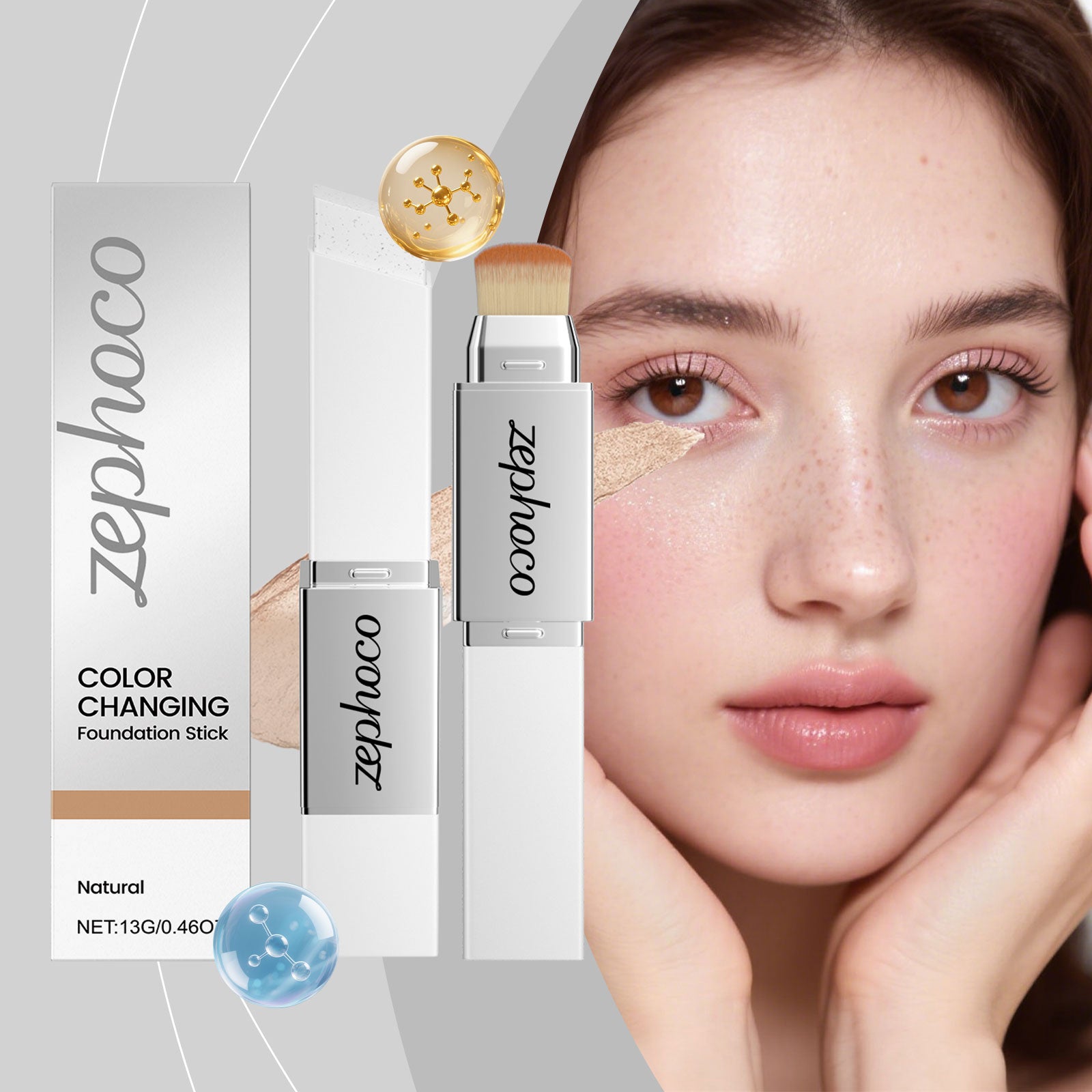 Deux en une couleur changer la fondation Maquillage bâton - naturel Couleur-13g 1 boîte