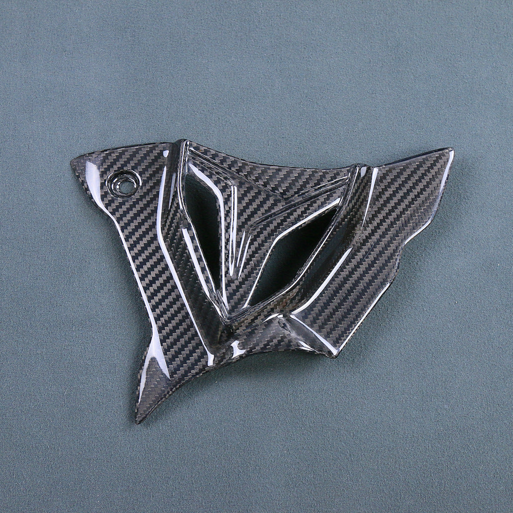 Couverture d'engrenage en fibre de carbone modifiée de moto Accessoires Shell Carbon naturel