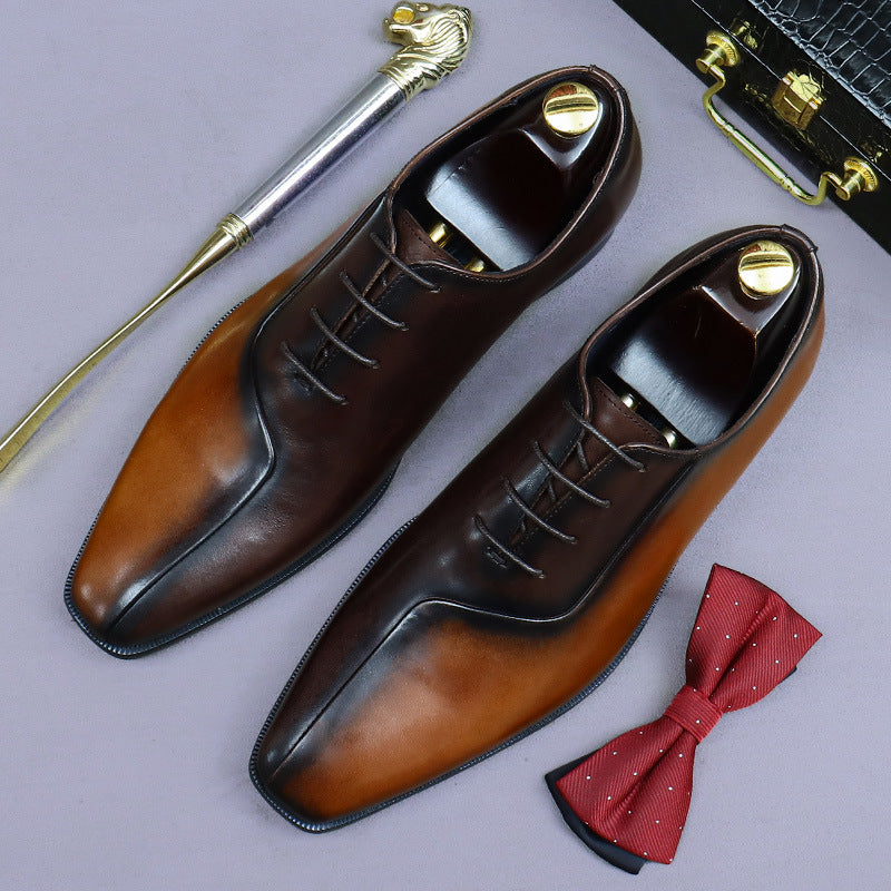 Hommes Forme en cuir chaussures en style britannique avec un color-block design