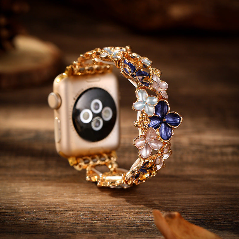 Bracelet de montre élastique floral coloré