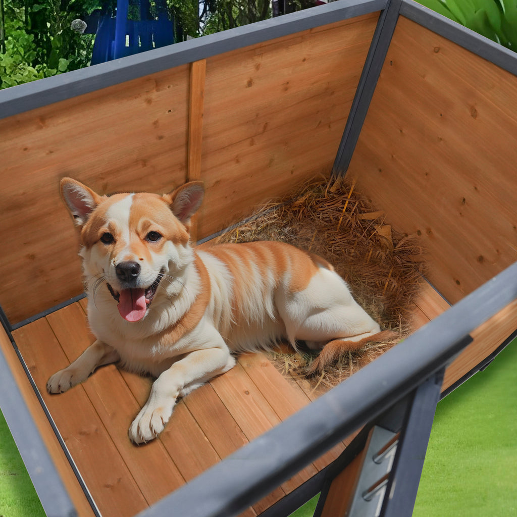 Maison de chiens en bois massif 45"