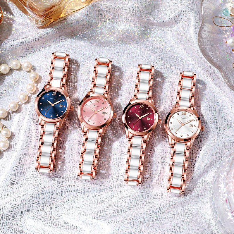 Meilleures ventes Femmes Montres Un élégant garde-temps en céramique résistant à l'eau avec un minimaliste De