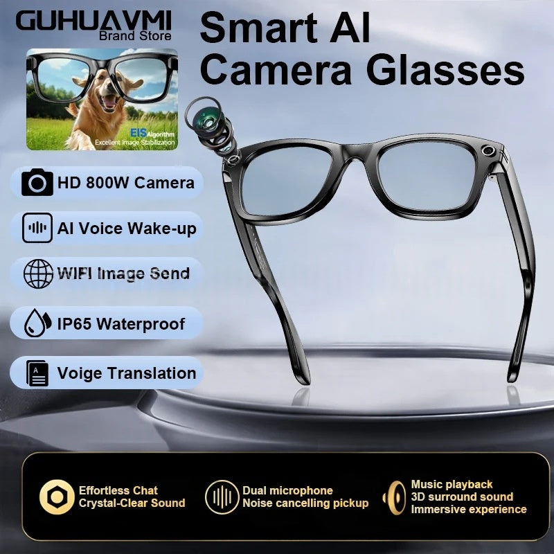 Lunettes intelligentes de traduction AI 800W-pixel avec des capacités photo et vidéo
