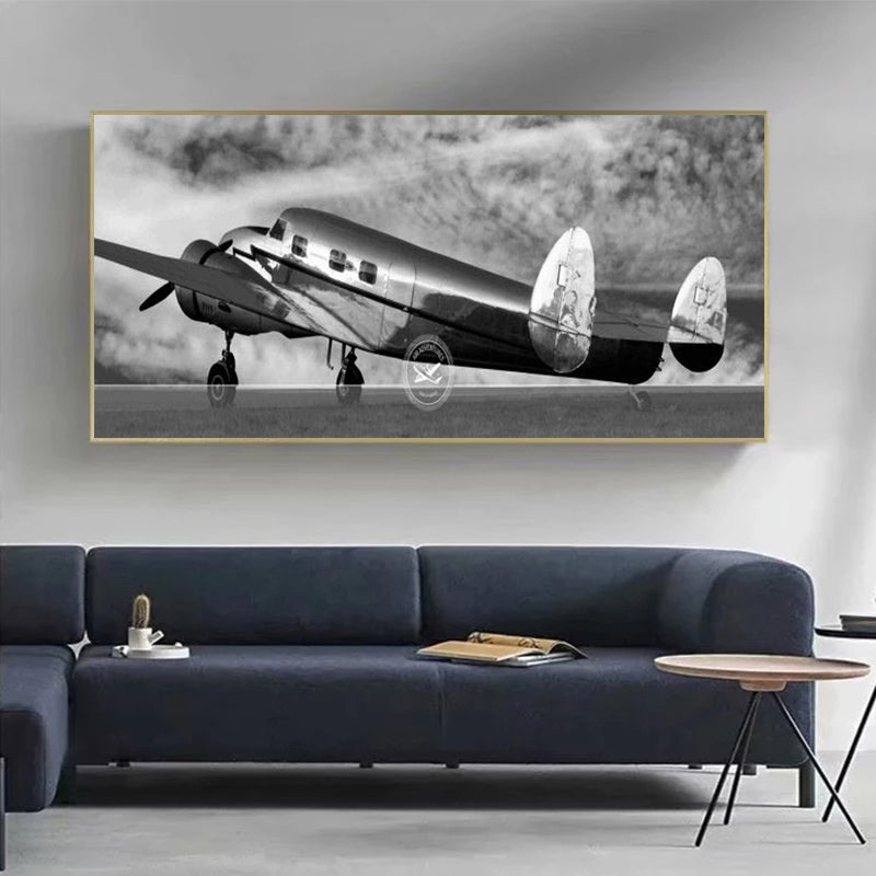 Peinture sur toile d'affiche d'un ancien avion