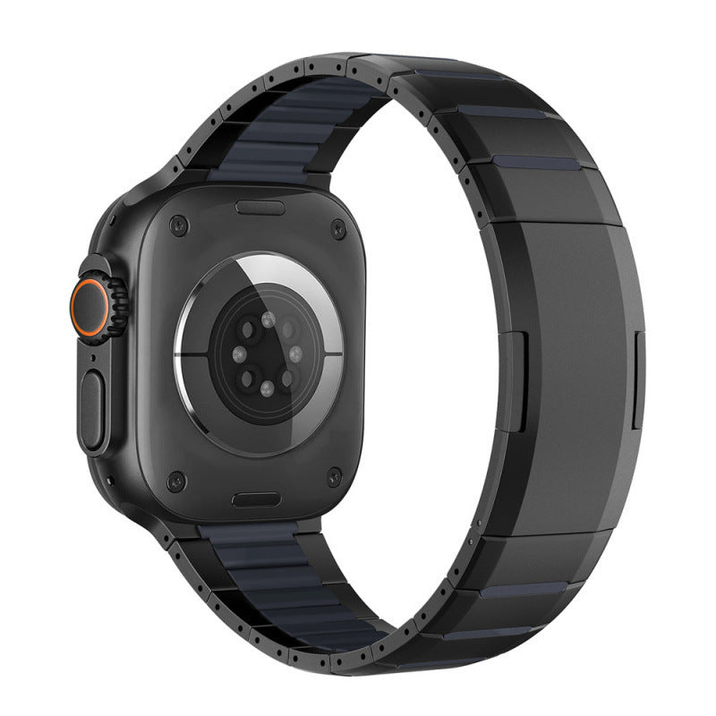 Montre Bande en acier inoxydable Sports Wristband Courbé deux tons