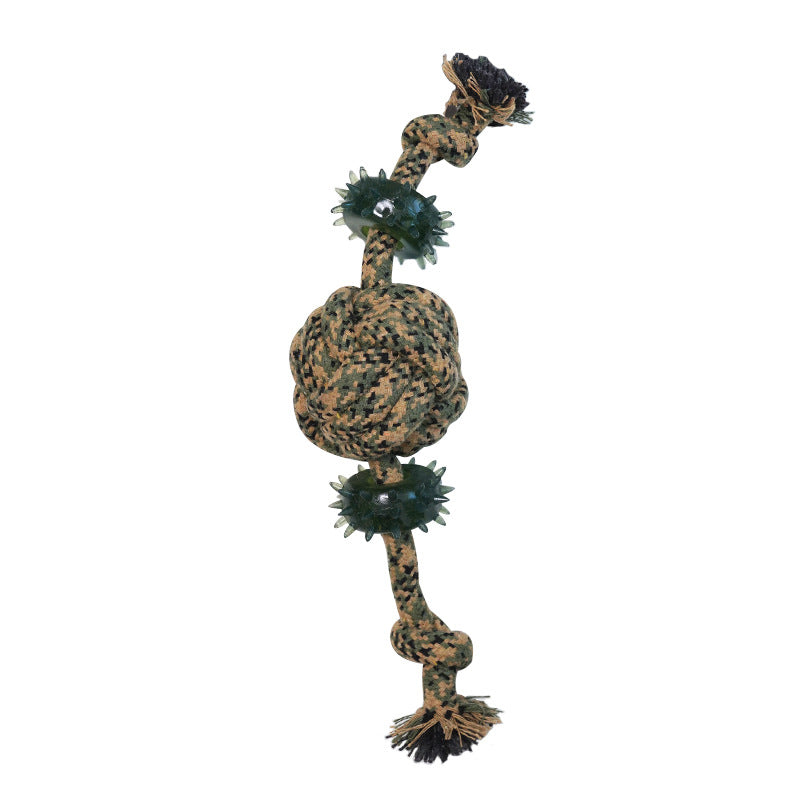 Jouet de chien Camouflage boule de corde de coton pour le nettoyage des dents durable