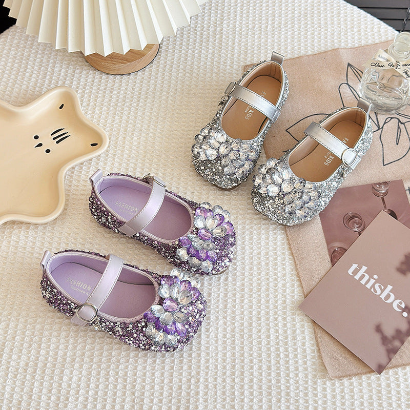 Chaussures Diamant Lumière en Verre de Filles Performance