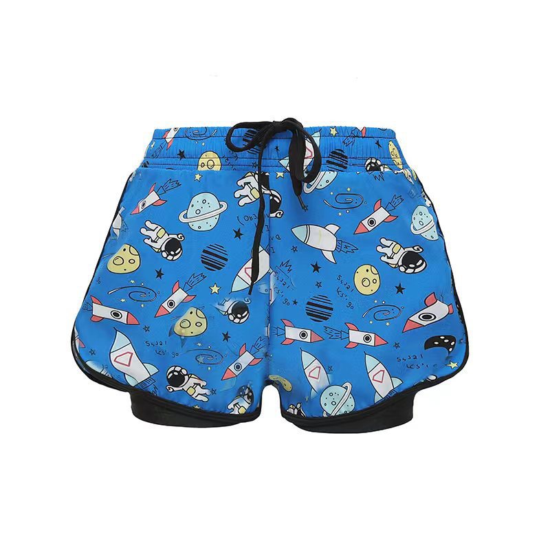 Trunks de natation pour garçons Été Anti-embarrassement Double couche Séchage rapide