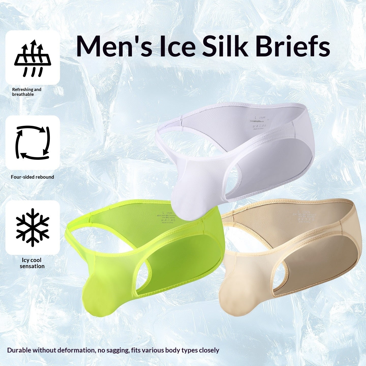 Hommes Slips en silicate Été Fin Respirant Rapide Séchage Low-rise