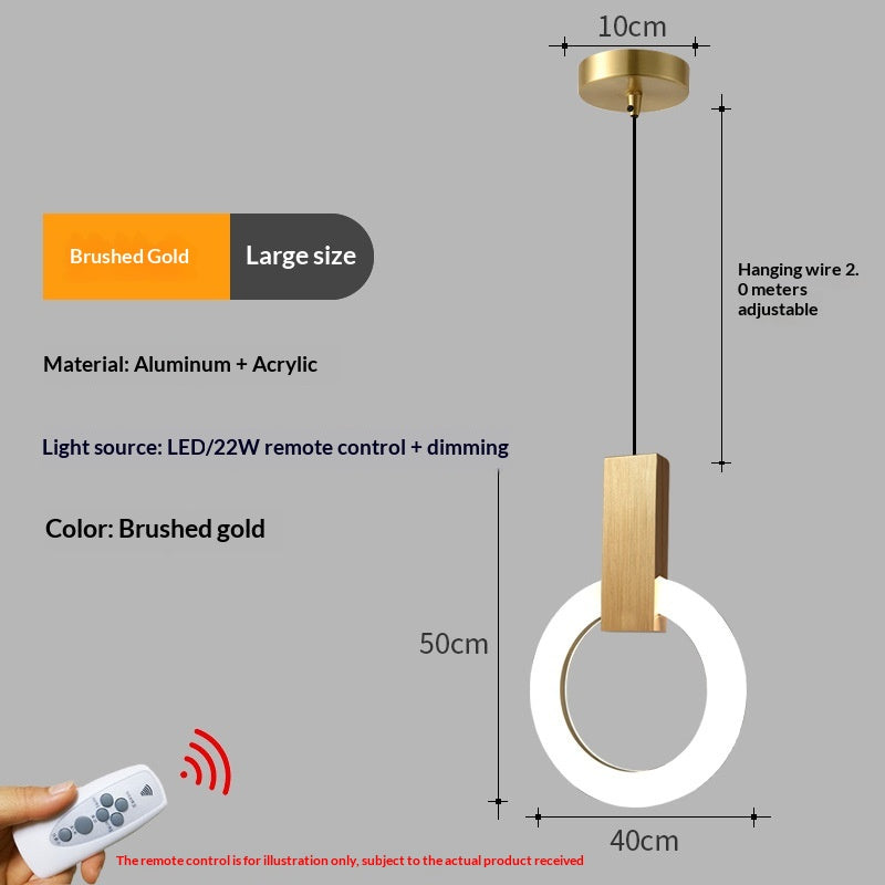 Lumière personnalisée de pendentif à tête unique pour la chambre principale