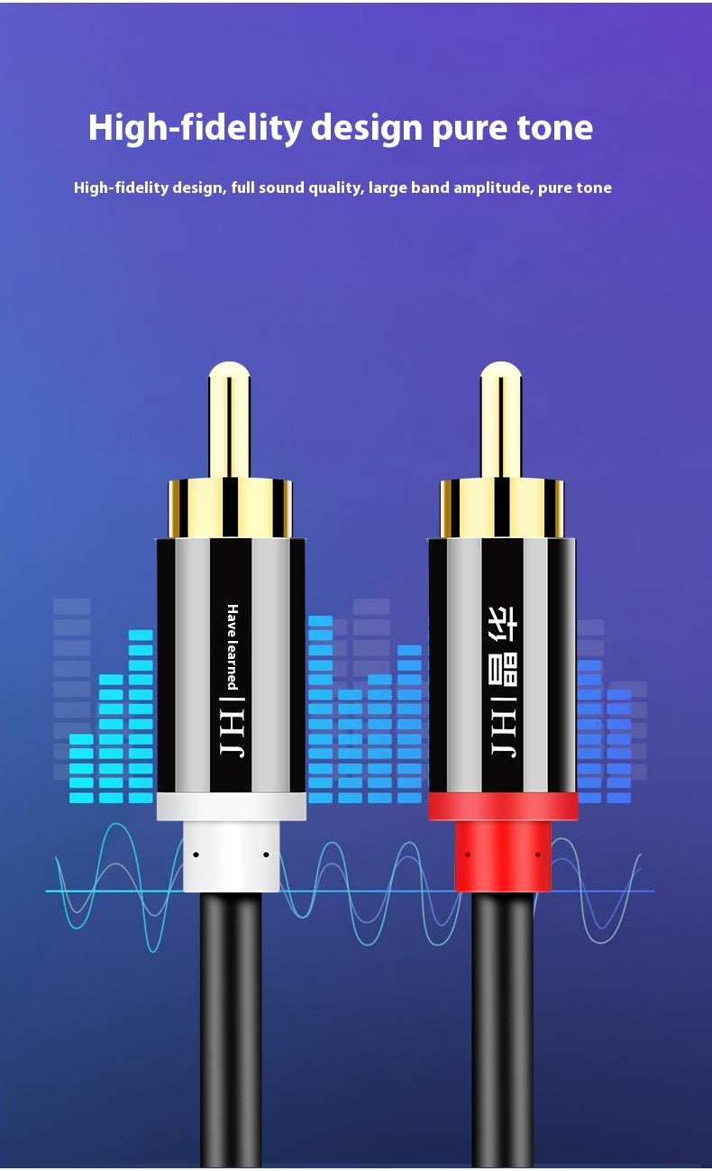 Deux-à-deux Double-connecté Flower Head Audio Cable 2RCA Computer Connection TV Audio Spea