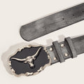 Rétro Dominering Epoxy Cattle Head Buckle Femmes Casual Homme Jeans Strap Personnalité Be