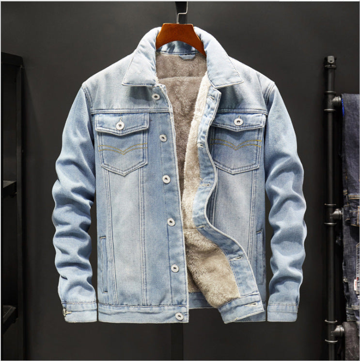 Commerce extérieur Automne et hiver Veste Grande Taille Homme Denim Jeune Occasion Casual Veste Wa