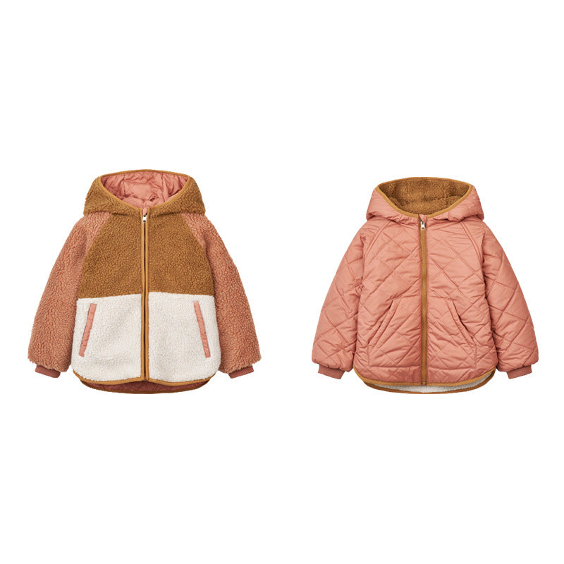 Veste en coton à capuche à double face pour enfants