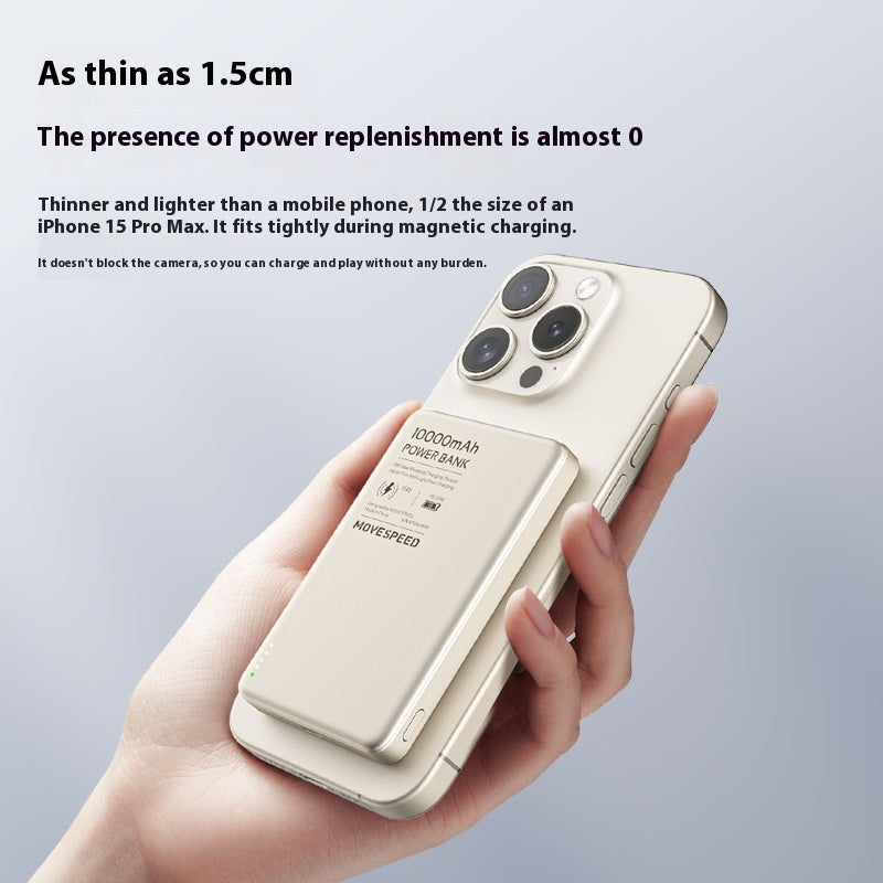 Téléphone portable magnétique transparent ultra-mince 15W Portable Wireless Power Bank