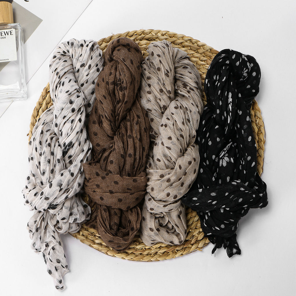 Twisted-pattern coton-lin longue écharpe femmes Vêtements de dessus Châl