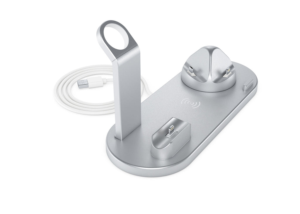 Multifunction 6-in-1 Vertical Wireless Desktop Phone Charging Stand
