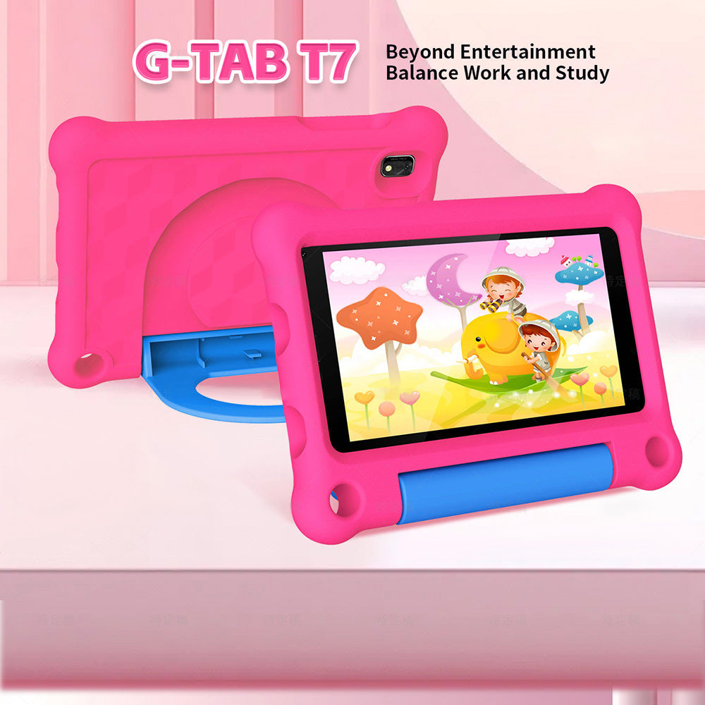 Tablette enfant G-tab T7Pro 7 pouces 1024&600 IPS Écran Android 14 1,5 GHz CPU 4 Go