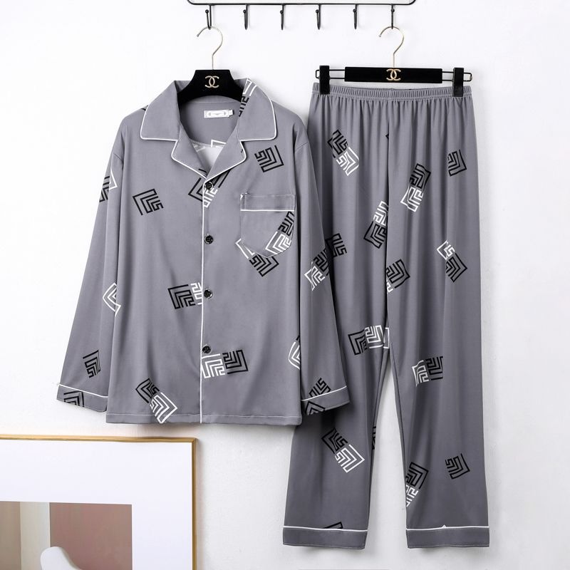 Hommes Minimalist Long Sleeve Loungewear Pajamas