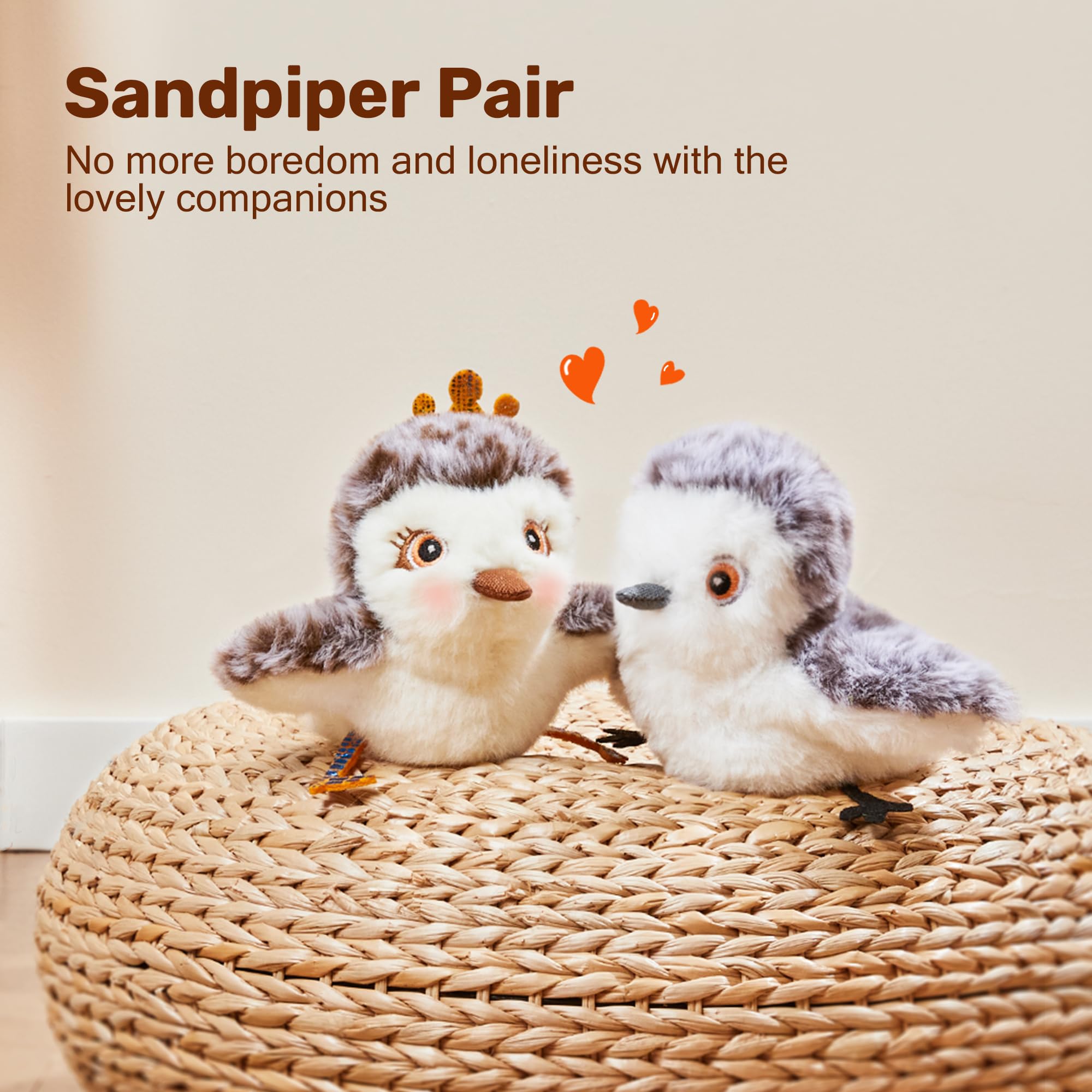 Jouets de chat enflammés Sandpiper paire-Mate oiseaux ressemblant Chirp
