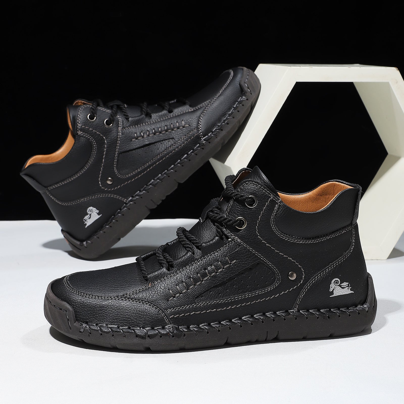 Hommes Confortable et respirant Chaussures haut-top à lacets plats