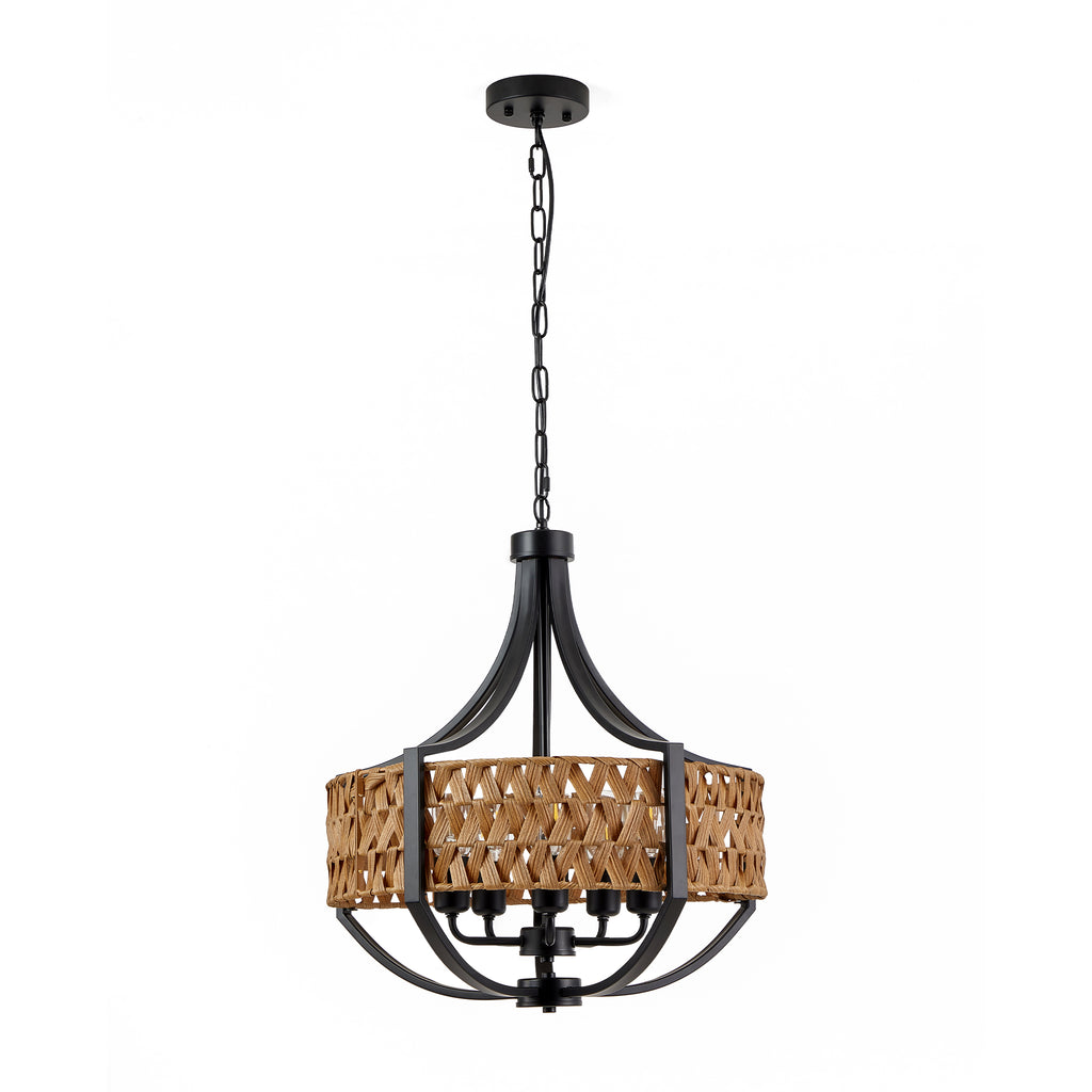 19.7" Rattan Chandelier