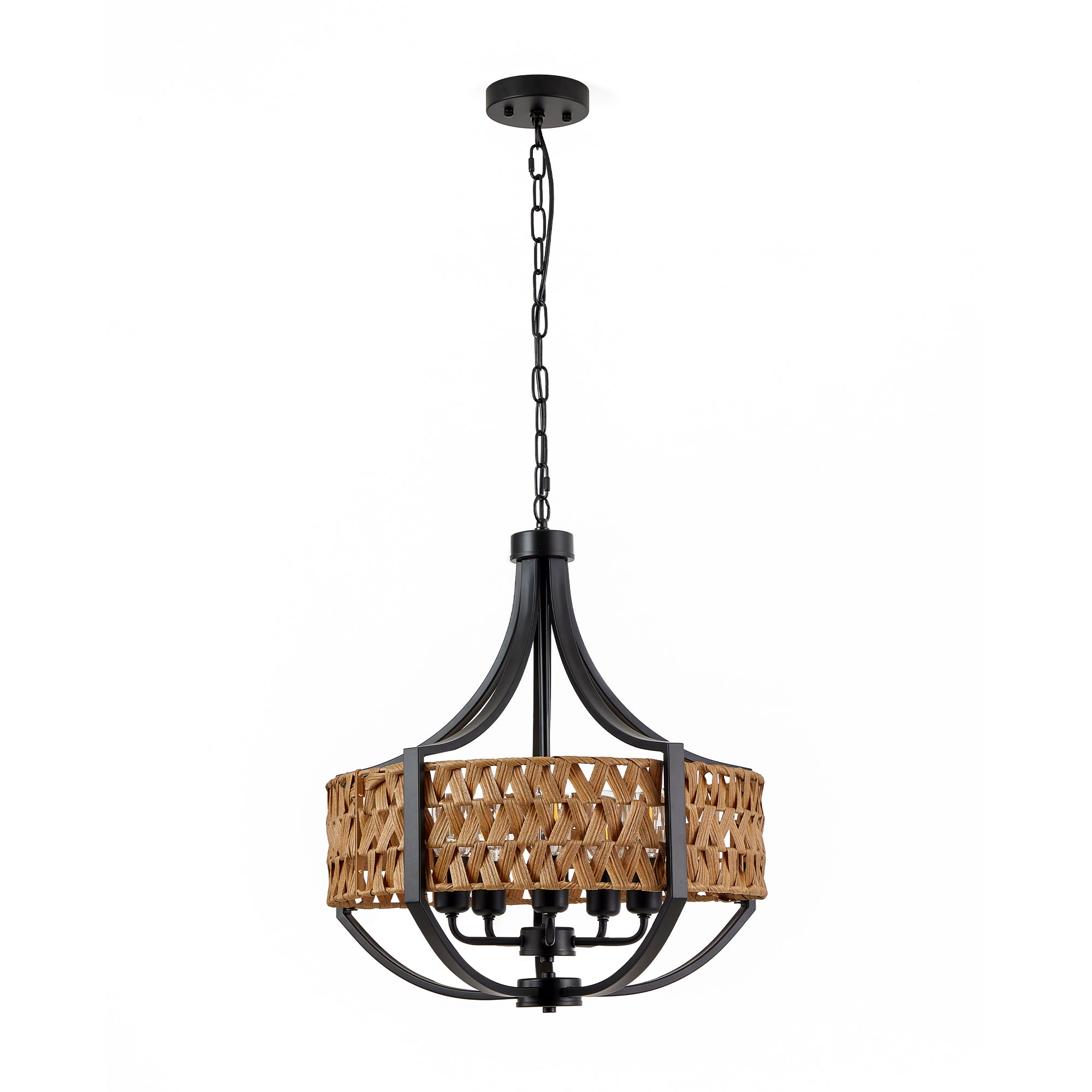 19.7" Rattan Chandelier