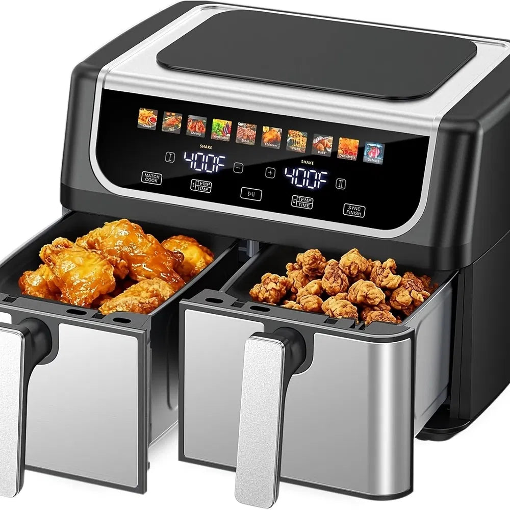 9.5 Quart Large Double Basket Air Fryer with Dual Basket