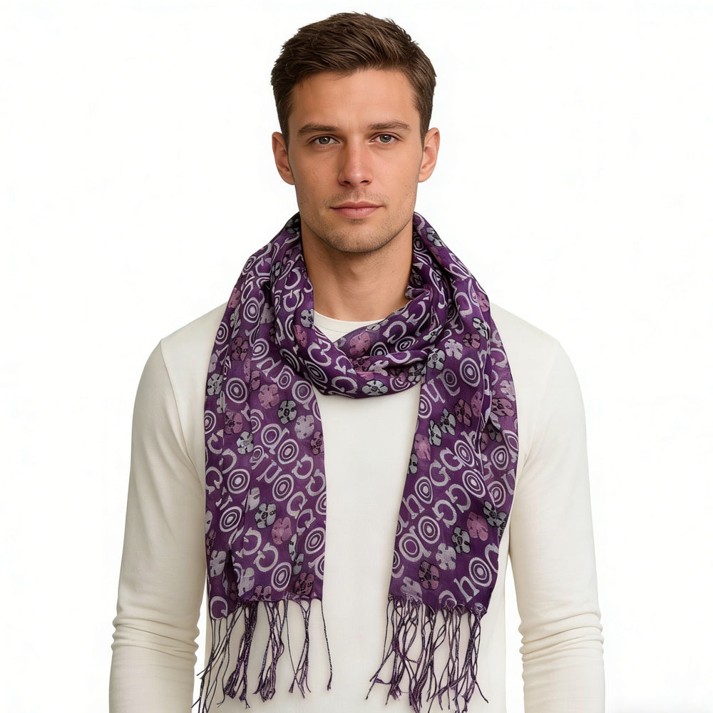 2pcs pourpre fluide Boho viscose aquarelle inspiré sur écharpe aérienne