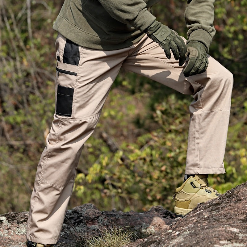 Printemps et automne Pantalons tactiques de plein air Hommes Multifonctionnels travail de poche résistant à l'usure