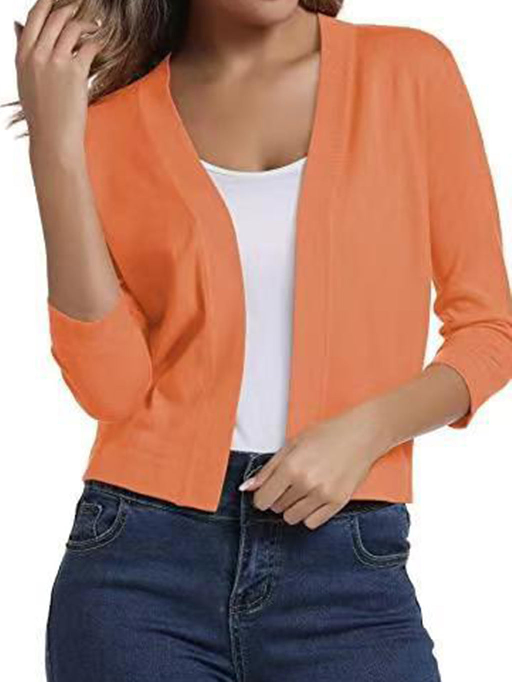 Simple Veste courte polyvalente tricotée Cardigan