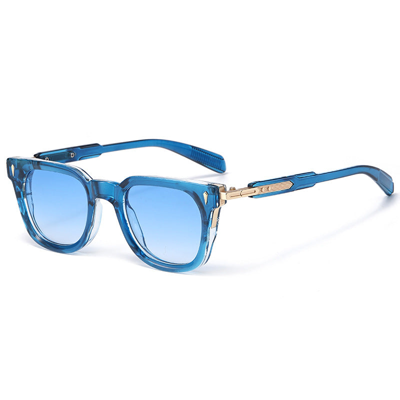 Lunettes de soleil en métal punk à cadre carré à la mode européenne et américaine pour hommes