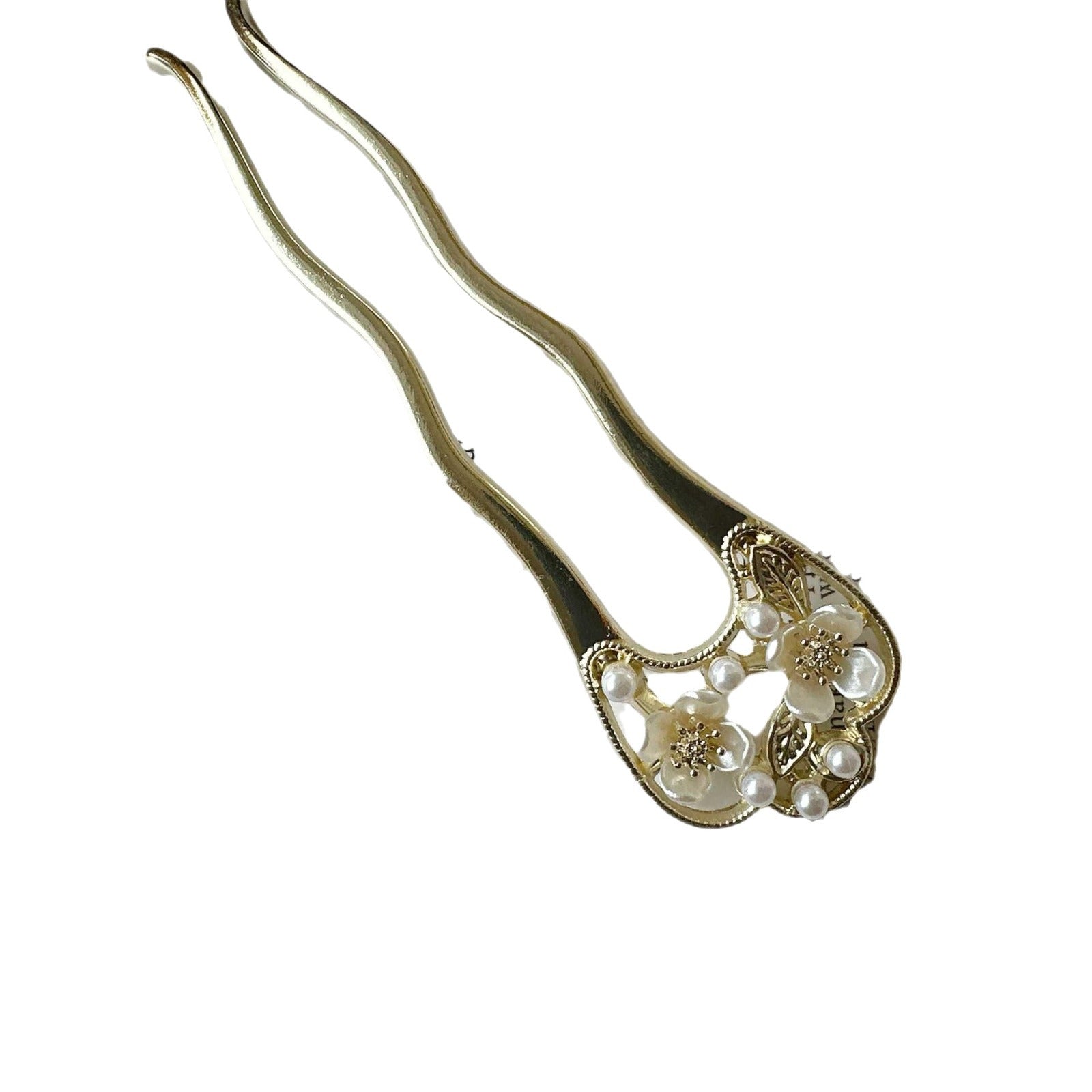 Élégantes perles camellia style U-épingle cheveux