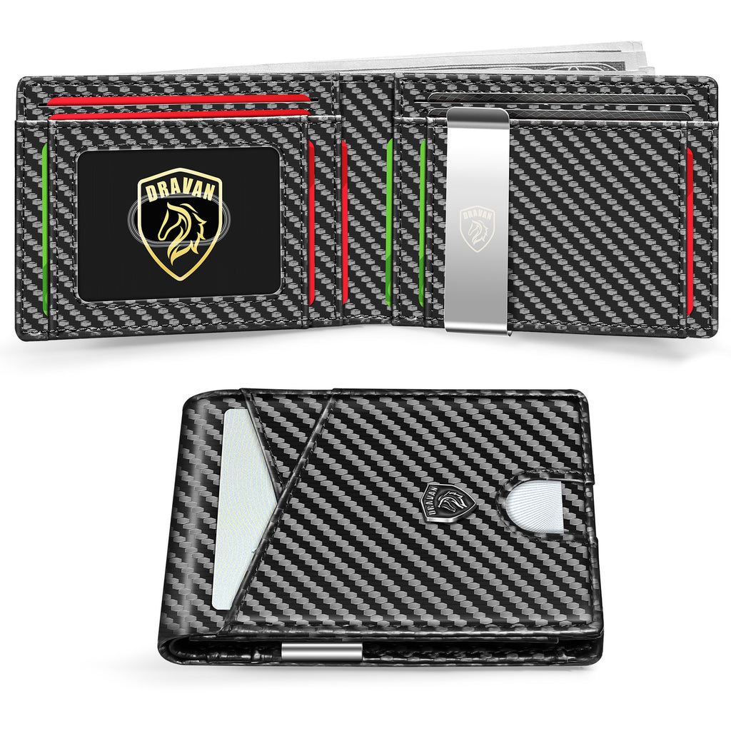 Porte-carte Portable en fibre de carbone Sac en cuir pour hommes