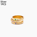 Set de bague en acier inoxydable 18K avec une pierre de naissance
