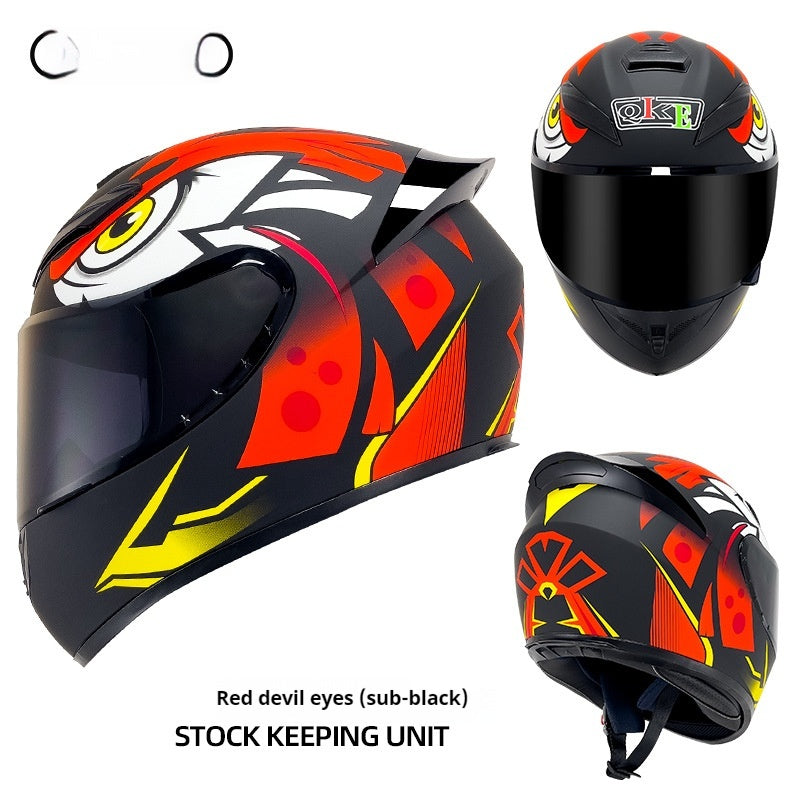 Hiver Personnalité Casque de moto Quatre saisons Knight Bluetooth Locomotive Plein visage