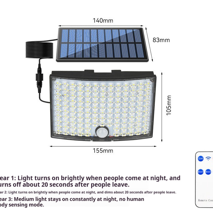 124 LED solaire détecteur humain Split lampe murale