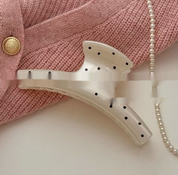 Women's French Polka Dot Gold Hair Claw