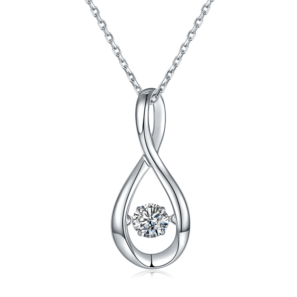 S925 Argent Sterling 0.5ct D Couleur VVS1 Moissanite Pendentif Collier 45cm Platine