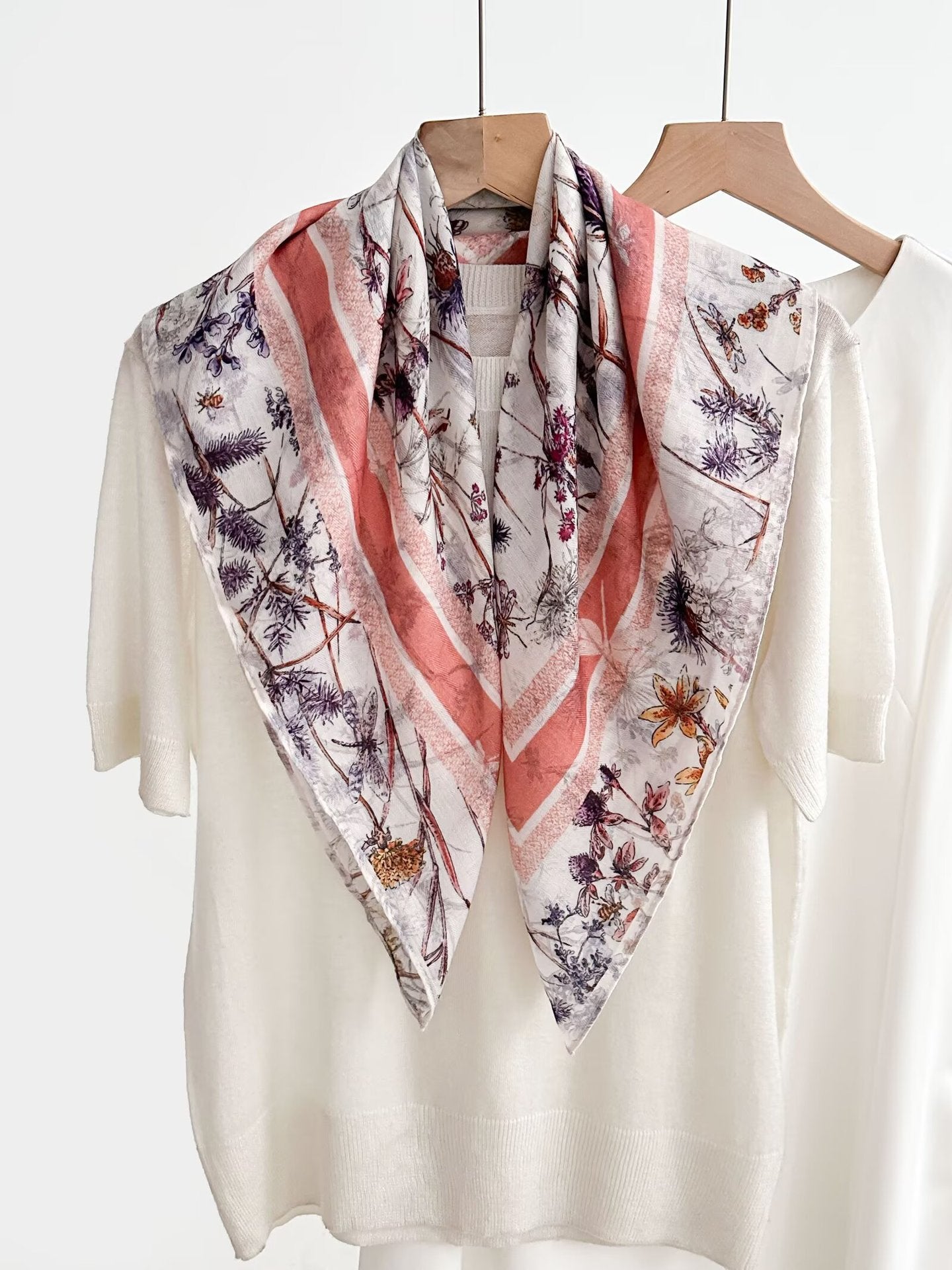 Echarpe de soie haut de gamme vintage pour femmes