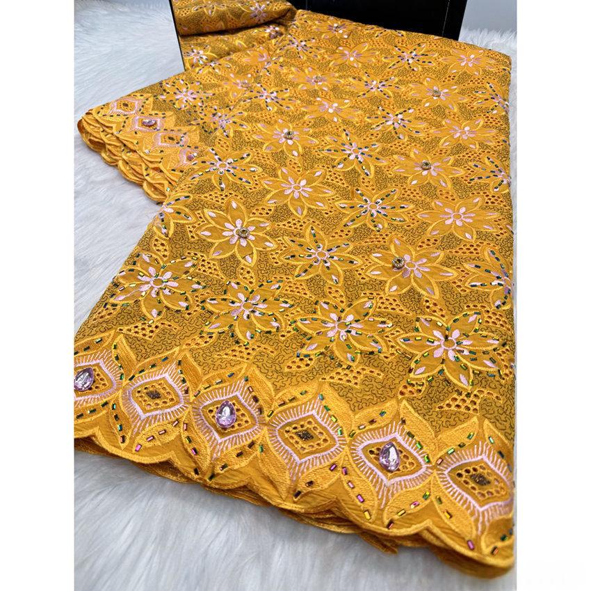 Ensemble de tissu de coton brodé perforé en acier inoxydable